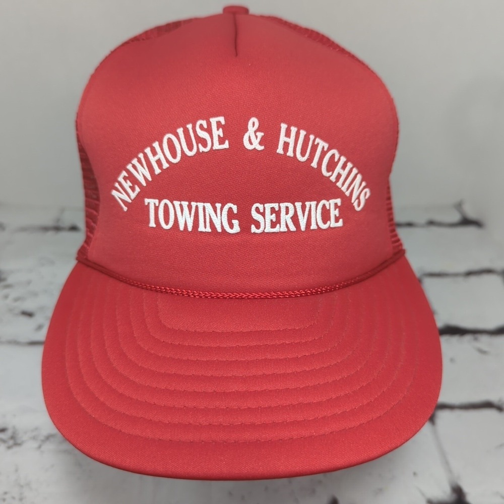 Newhouse‎ and Hutchins Towing Hat Red Vintage Snapback Trucker Cap